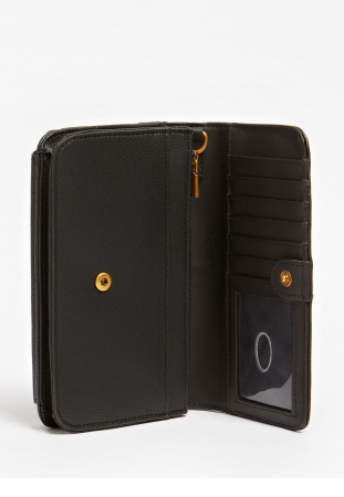 Portofel Dama, Guess Jeans, Tip Geanta, Negru si elemente aurii, 20x12x6 cm [3]