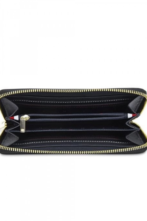 Portofel dama, Tommy Hilfiger, Inchidere cu fermoar, Piele ecologica, 19x10x2 cm, Negru [3]