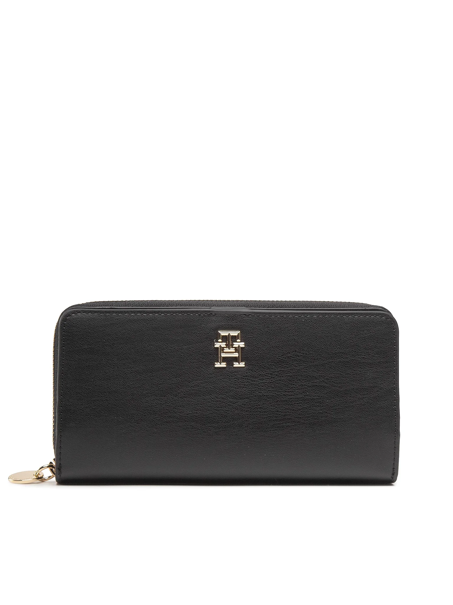 Portofele Dama - Portofel Dama, Tommy Hilfiger, Negru, Logo Metalic