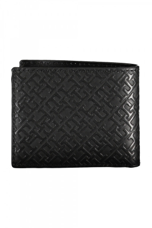 Portofelul Bărbați, Tommy Hilfiger, Piele 100%, Logo Metalic, Negru, 11x9x2 cm [1]