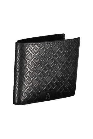 Portofelul Bărbați, Tommy Hilfiger, Piele 100%, Logo Metalic, Negru, 11x9x2 cm [2]