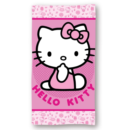 Copii - Prosop baie/plaja, Hello Kitty, Bumbac, Roz