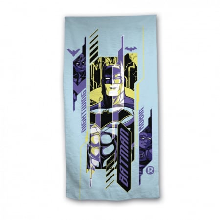 Prosoape si Halate de baie - Prosop de baie copii, Batman, Microfibra, Cu licență, Multicolor, 140 x 70 cm