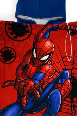 Prosop tip poncho copii, Spiderman, Multicolor,  Microfibra, 110 x 55 cm [2]