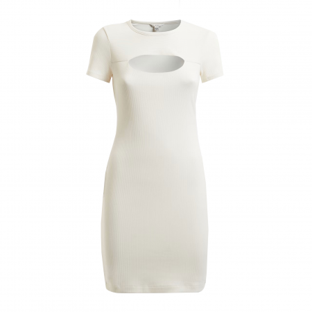 Rochie Dama, Guess, Striată cu decupaj frontal, Cambrata, Alb, S [4]