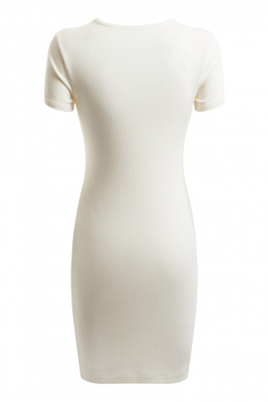 Rochie Dama, Guess, Striată cu decupaj frontal, Cambrata, Alb, S [5]