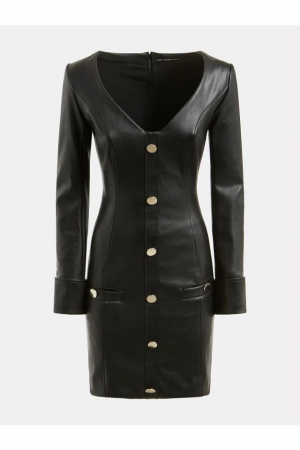 Rochie Dama, Guess, Din piele ecologica, Cambrata [3]