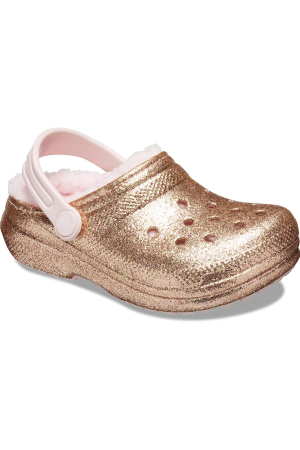 Saboți Copii, Crocs, Captusit cu plus, Glitter, Clogs, Roz