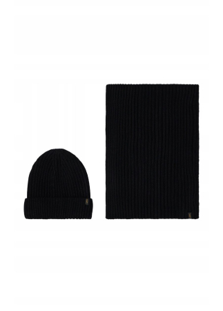 Set caciula si fular bărbați, Lee, Negru, X-Mas Pack