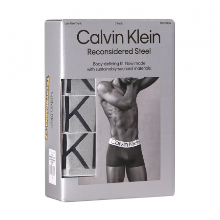 Set de boxeri bărbați, Calvin Klein, Banda lata in talie, Bumbac, Negru [4]