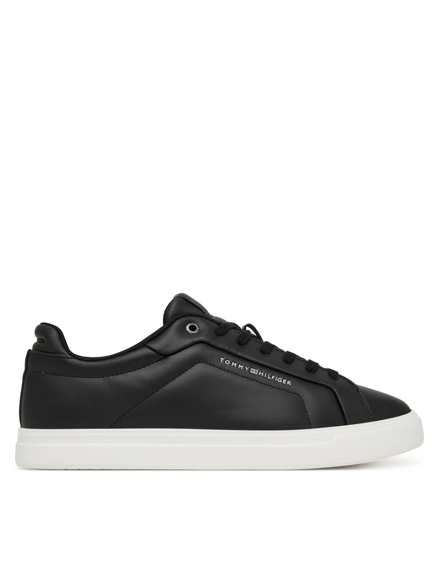 Incaltaminte - Sneakers Barbati, Tommy Hilfiger, Negru, Piele Naturala
