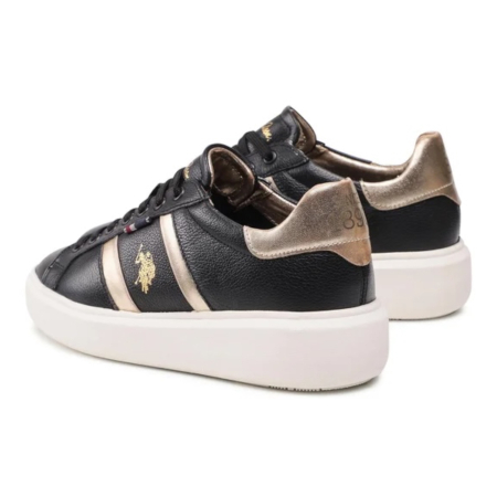 Sneakers Dama, U.S. Polo Assn., Negru, Piele naturală si ecologică [2]