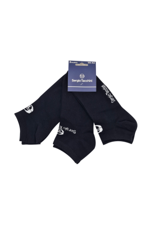 Șosete scurte barbati, Sergio Tacchini, Set 3 bucati, Bumbac, Logo Brodat