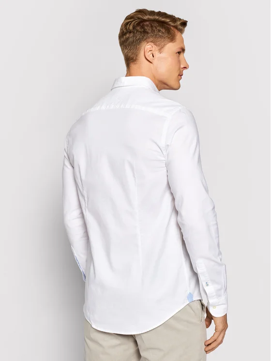 Tommy Hilfiger, Camasa Barbati, Slim Fit, Cu logo brodat, Alb, XL [2]