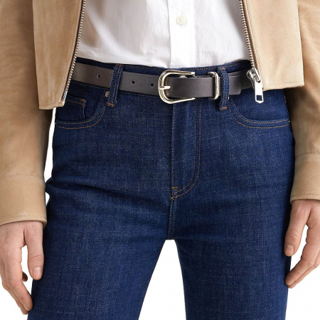 Tommy Hilfiger, Curea de piele Signature Chic, Negru, 80 [4]