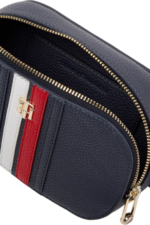 Tommy Hilfiger, Geanta crossbody din piele ecologica, Element, Albastru inchis [2]