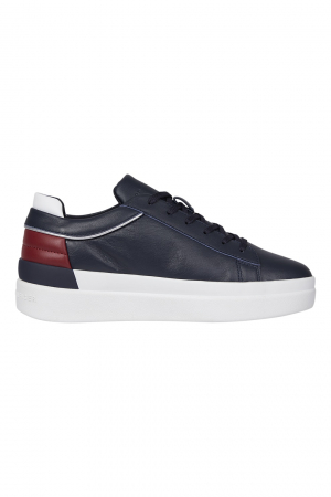 Tommy Hilfiger, Sneakers Dama, Din piele naturală, Cu garnituri contrastante, Bleumarin inchis [5]