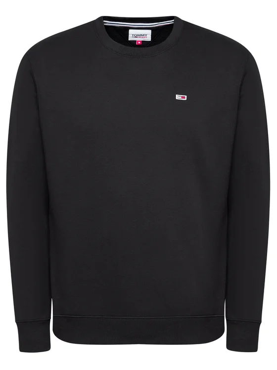 Tommy Jeans, Bluza Barbati, Din amestec de bumbac organic, Cu decolteu la baza gatului