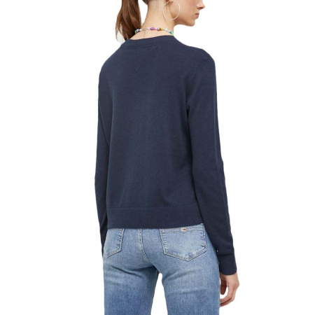 Tommy Jeans, Pulover Dama, Din amestec de bumbac organic, Albastru marin, S [2]