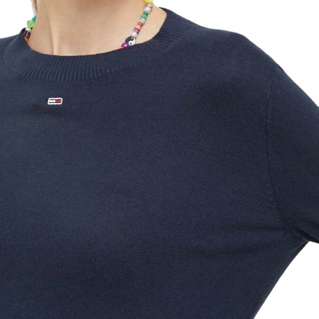 Tommy Jeans, Pulover Dama, Din amestec de bumbac organic, Albastru marin, S [3]