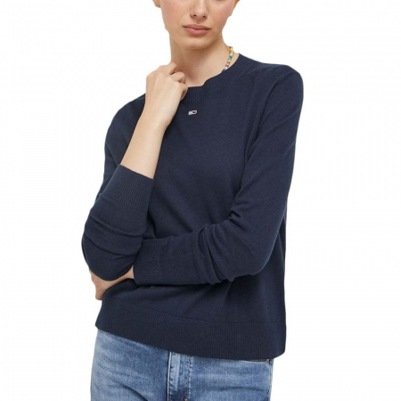 Tommy Jeans, Pulover Dama, Din amestec de bumbac organic, Albastru marin, S [1]