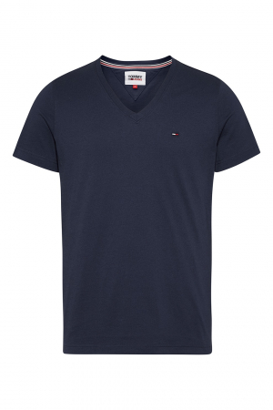 Tommy Jeans, Tricou Barbati, De bumbac organic cu decolteu in V