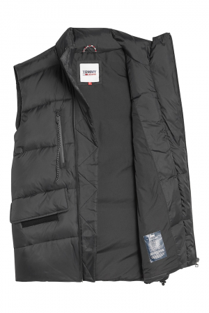 Tommy Jeans, Vesta Barbati, Cu vatelina si aspect matlasat, Negru [2]