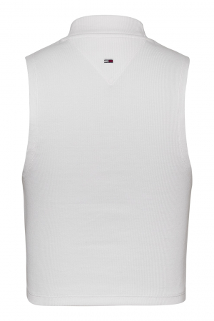 Top Dama, Tommy Jeans, Alb optic, Bumbac organic [6]