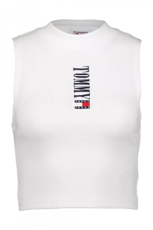 Top Dama, Tommy Jeans, Alb optic, Bumbac organic [5]