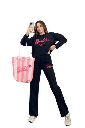 Trening Dama, Barbie, Negru, Set 2 piese, Bumbac, Print [3]
