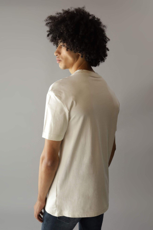 Tricou Barbati, Calvin Klein Jeans, Logo Brodat, Bumbac, Bej [2]