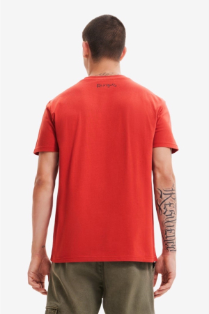 Tricou Bărbați, Desigual, Roșu, Bumbac, Print [2]