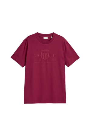 Tricouri - Tricou Barbati, Gant, Rosu de Burgundia, Logo Brodat