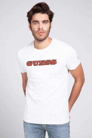 Tricou Barbati, Guess Jeans, Logo, Alb [1]