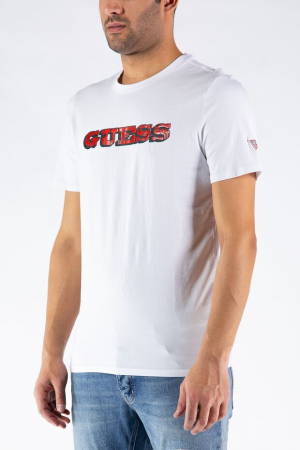 Tricou Barbati, Guess Jeans, Logo, Alb [4]
