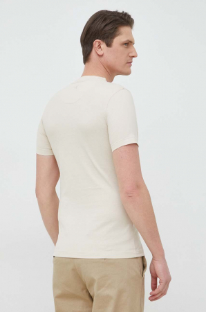 Tricou Barbati, Calvin Klein Jeans, Slim fit, Din amestec de bumbac organic, Bej [1]