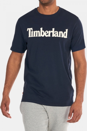 Tricouri - Tricou Barbati, Timberland, Logo linear, Albastru inchis, Bumbac, M