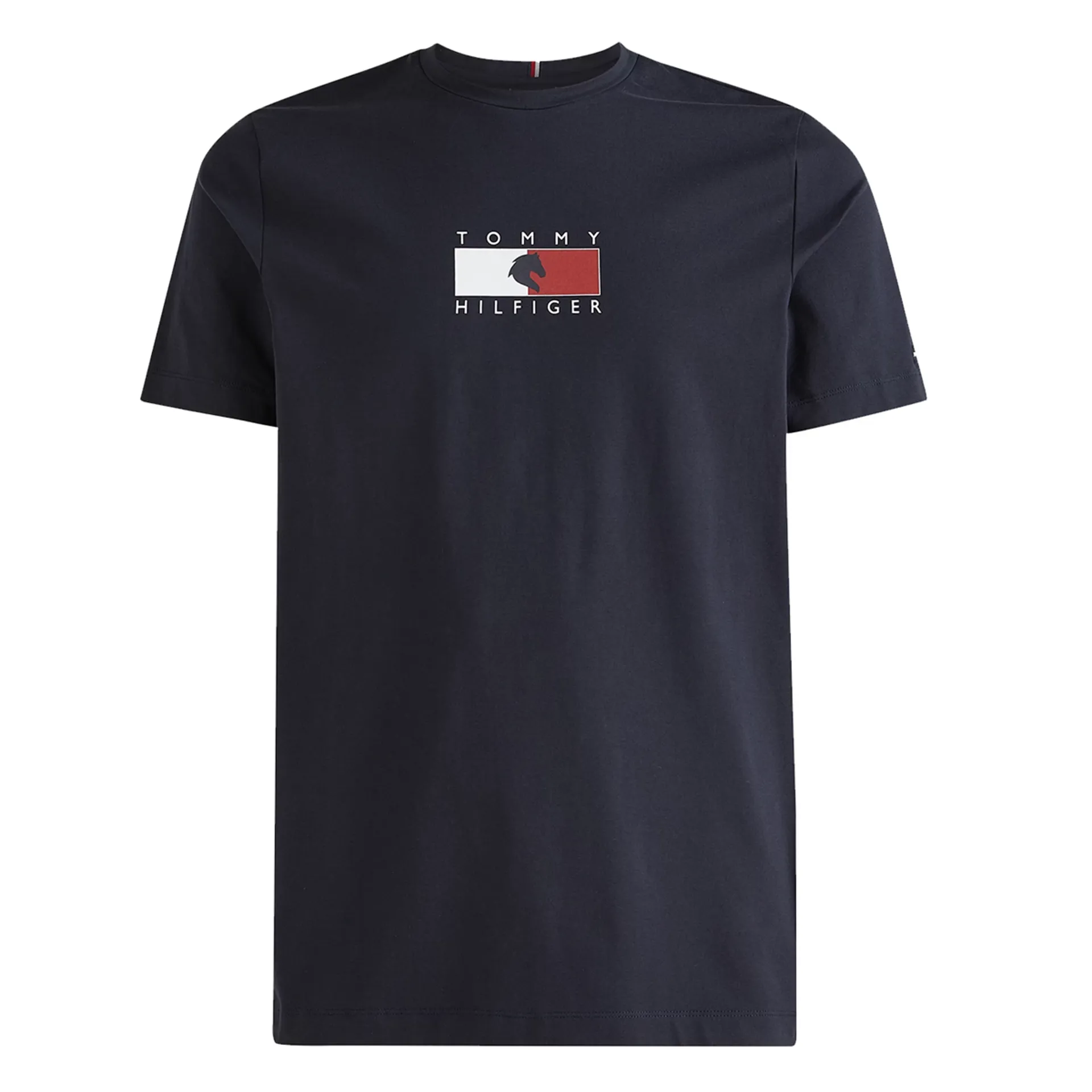 Tricou Barbati, Tommy Hilfiger, Bumbac, Negru, Logo Printat