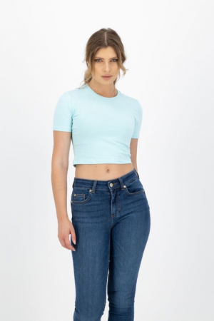 Tricouri - Tricou crop dama, Kings & Clowns, Bumbac