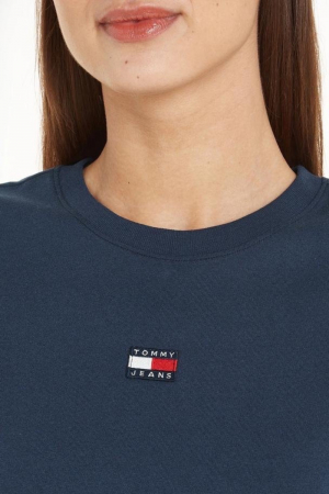 Tricou Dama, Tommy Hilfiger, Cu detaliu brodat cu logo, Decolteu la baza gatului, Bumbac [3]