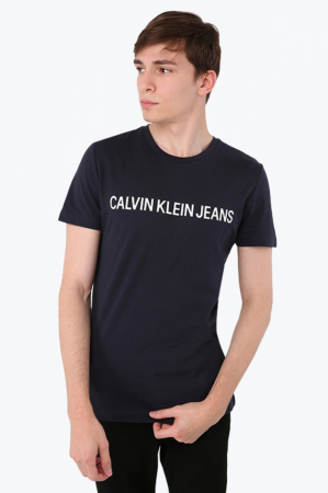 Tricou cu imprimeu Calvin Klein Bleumarin inchis M INTL