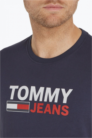 Tricou Bărbați, Tommy Jeans, Imprimeu cu logo, Bleumarin inchis, L INTL [2]