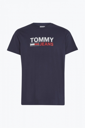 Tricou Bărbați, Tommy Jeans, Imprimeu cu logo, Bleumarin inchis, L INTL [4]