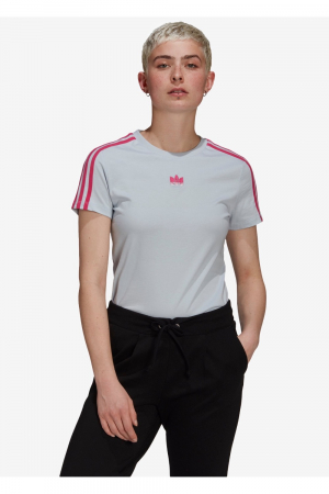 Tricouri - Tricou Dama, Adidas Originals, Gri albastrui, Bumbac