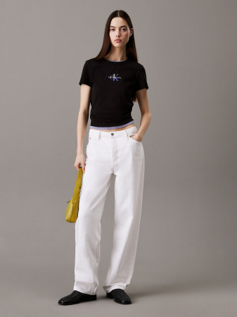 Tricou Dama, Calvin Klein Jeans, Logo, Negru, Slim Fit [4]