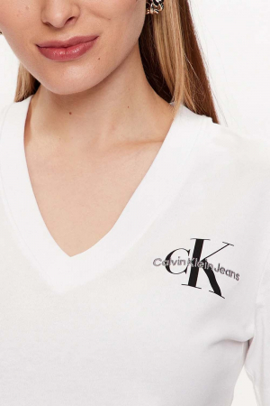 Tricou Dama, Calvin Klein Jeans, V-Neck, Bumbac [2]