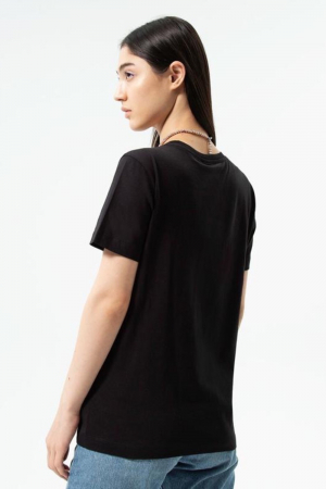 Tricou Dama, Champion, Bumbac, Logo, Negru [1]