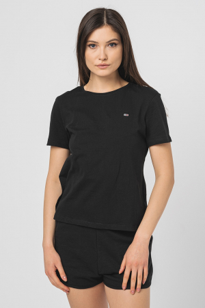 Tricou Dama, Tommy Jeans, Din bumbac organic cu decolteu la baza gatului