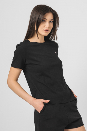 Tricou Dama, Tommy Jeans, Din bumbac organic cu decolteu la baza gatului [4]