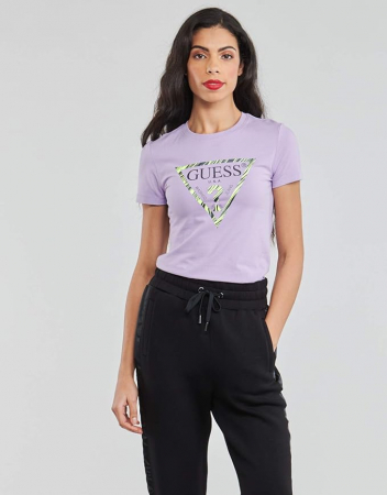 Tricou Dama, Guess Jeans, Logo fosforescent la întuneric, Mov, M [1]